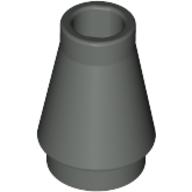 Lego Cone 1 x 1 [No Top Groove] / Dark Gray