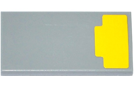 Lego Tile 2 x 4 with Yellow Irregular Octagon Pattern on End (Sticker) - Set 75092