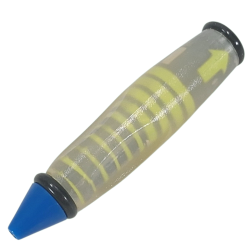 Lego Pen Body, with Blue Tip, Black Ends, Yellow Lines, Arrows Print