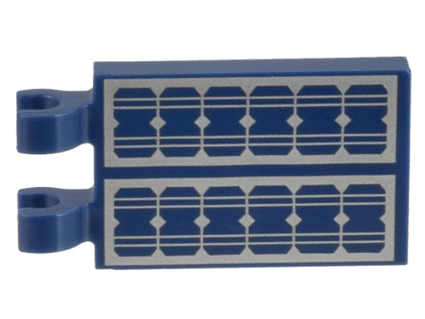 Lego Tile, Modified 2 x 3 with 2 Clips with Solar Panels Pattern