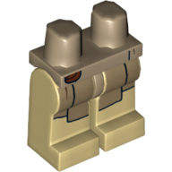 Lego Hips and Tan Legs with Dark Tan Jedi Robe Print / Dark Tan