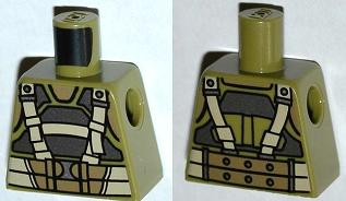 Lego Torso Batman Body Armor with Suspenders Pattern / Olive Green