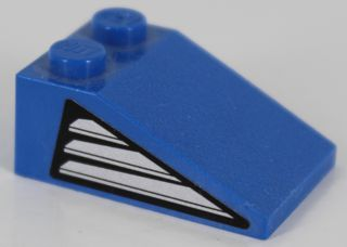 Lego Slope 33 3 x 2 with Black and Silver Vents Model Right Side Pattern (Sticker) - Set 8106 / Blue