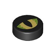 Lego Tile Round 1 x 1 with Lime/Bright Light Yellow, Black Pupil Print
