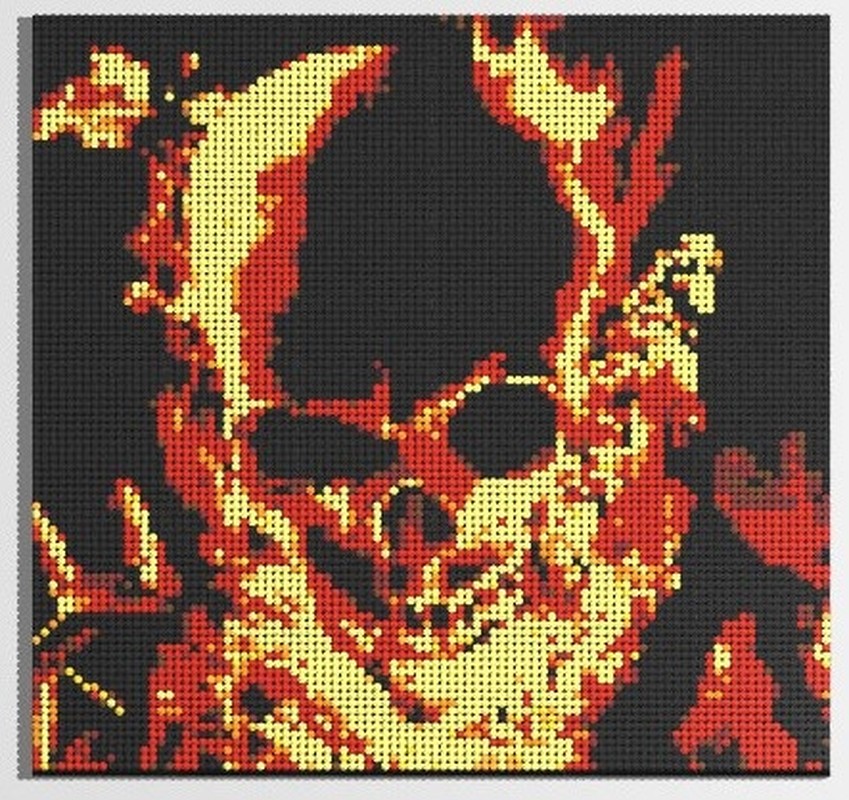 Lego Ghost Rider mosaic