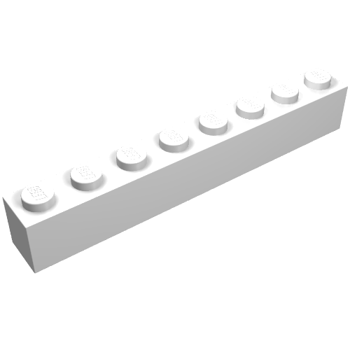 Lego Brick 1 x 8 without Bottom Tubes with Cross Side Supports