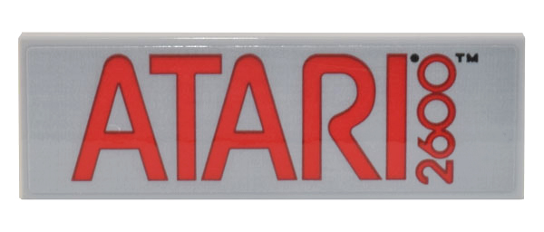 Lego Tile 2 x 6 with Red 'ATARI 2600' Pattern (Sticker) - Set 10306