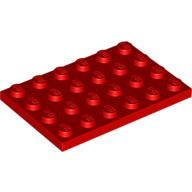 Lego Plate 4 x 6 / Red