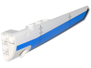 Lego Technic, Panel Fairing # 6 Long Smooth, Side B with Blue and Black Panels Pattern (Sticker) - Set 42025