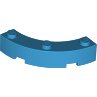 Lego Brick Round Corner 4 x 4 Macaroni Wide with 3 Studs / Dark Azure