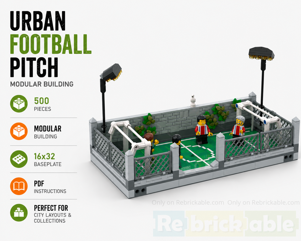Lego Urban Football Pitch – Street Soccer Cage Modular