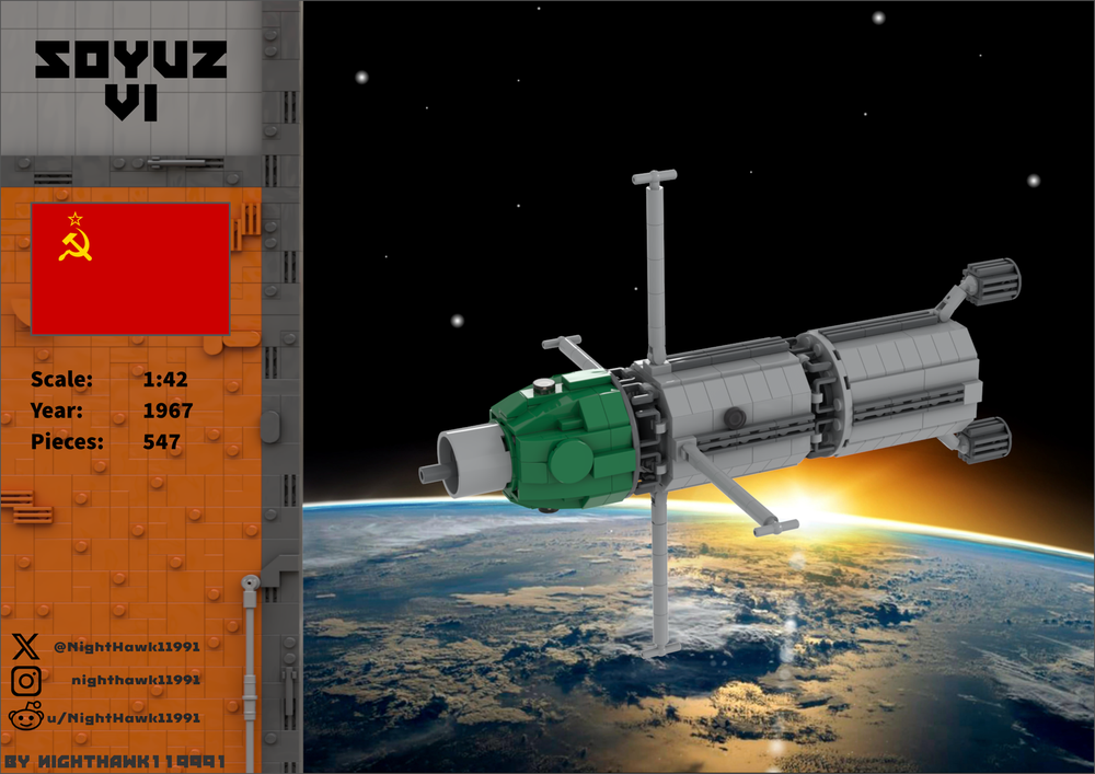 Lego Soyuz-VI (1:42 Minifig scale)
