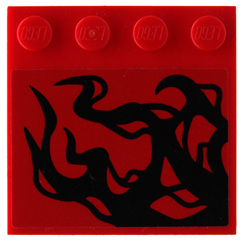 Lego Tile, Modified 4 x 4 with Studs on Edge with Black Tendrils Pattern Model Left Side (Sticker) - Set 76199