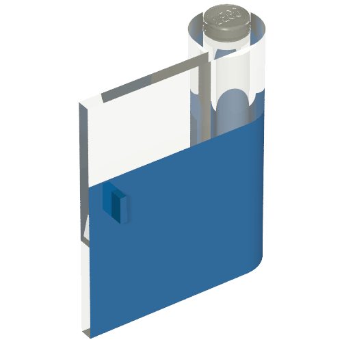 Lego Door 1 x 3 x 3 Right with Window and Vertical Handle / Blue