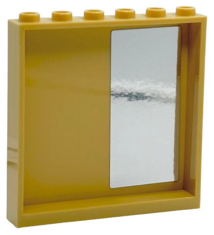 Lego Panel 1 x 6 x 5 with Half Mirror Pattern Model Right Side (Sticker) - Set 76450