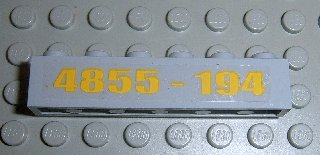 Lego Brick 1 x 6 with Yellow '4855-194' Pattern (Sticker) - Set 4855