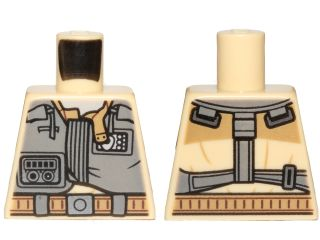 Lego Torso SW Jacket with Dark Tan Shirt, Belts on Back Pattern (Pao) / Tan