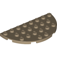 Lego Plate Round Half 4 x 8 / Dark Tan