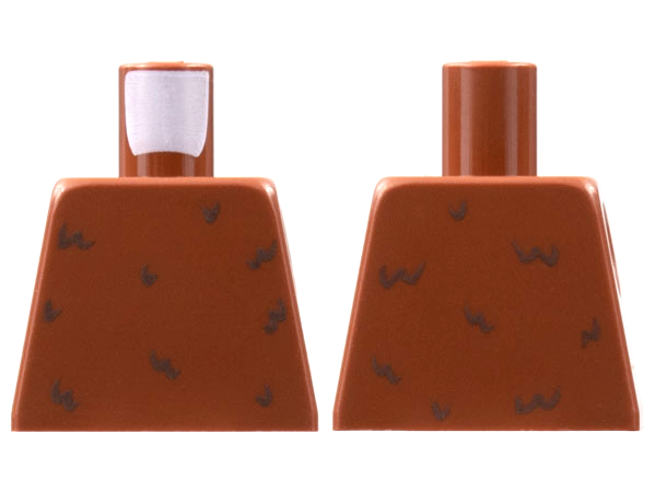 Lego Torso with Dark Brown Fur Pattern / Reddish Brown