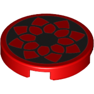 Lego Tile Round 2 x 2 with Star Wars Eclipse Fighter Logo Print / Red