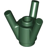 Lego Brick Round 1 x 1 with 3 Bars / Dark Green