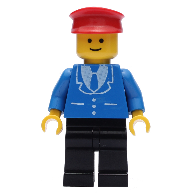 Lego Man - Blue Jacket, Black Legs, Red Hat