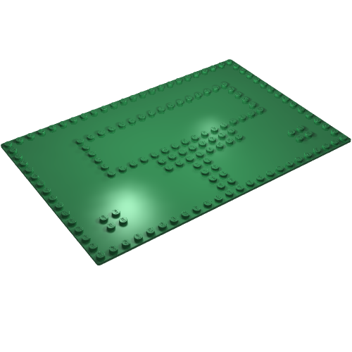 Lego Baseplate 16 x 24 with Set 080 Large White House Print / Green