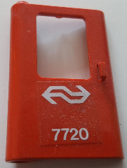 Lego Door 1 x 4 x 5 Train Left, Thin Support at Bottom with Dutch NS '7720' Pattern (Sticker) - Set 7720