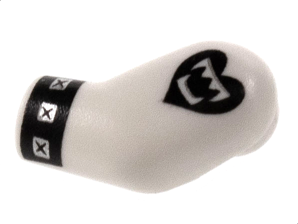 Lego Arm, Left with Black Cuff, Silver Studs, Heart Tattoo with Fangs Pattern
