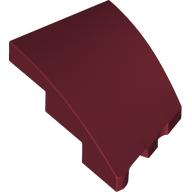 Lego Brick Wedged, Curved 3 x 2 with Stud Notch Left / Dark Red