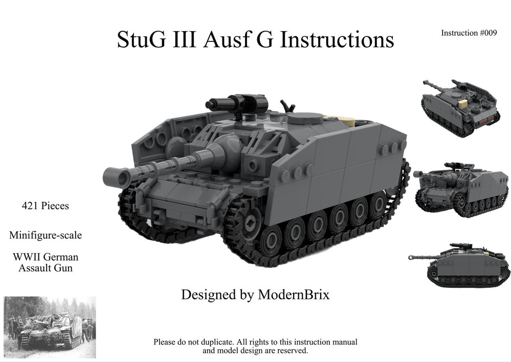 Lego WW2 StuG III Ausf G Custom Building Instructions