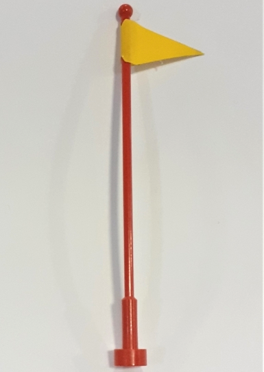 Lego Antenna Whip 8H with Triangular Yellow Flag Pattern (Sticker) - Set 6648-1