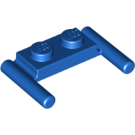 Lego Plate Special 1 x 2 with Handles [Flat Ends / Low Attachment] / Blue