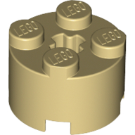 Lego Brick Round 2 x 2 with Axle Hole / Tan