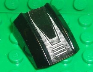 Lego Slope, Curved 2 x 2 Lip with Silver Grille Pattern (Sticker) - Set 8656