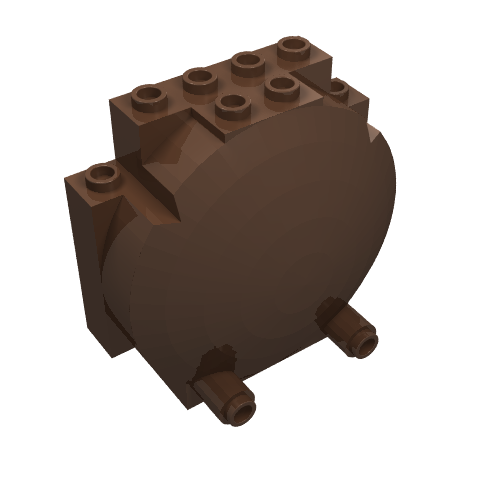 Lego Windscreen 3 x 6 x 5 Bubble with Studs on Top [Plain] / Brown