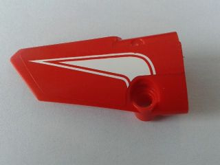 Lego Technic, Panel Fairing # 3 Small Smooth Long, Side A with White Curved Arrow Pattern (Sticker) - Set 8258