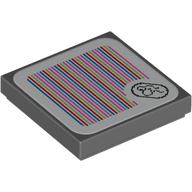 Lego Tile 2 x 2 with Dragon Coin and Barcode Print (Sticker)