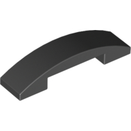 Lego Brick Curved 4 x 1 Double with No Studs / Black