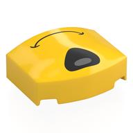 Lego Brick Round 3 x 4, Curved Triple, No Studs with Black/Dark Bluish Grey Nose, Closed Mouth Print