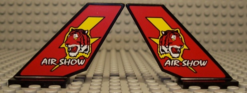 Lego Tail Shuttle with Tiger and 'AIR SHOW' Pattern on Both Sides (Stickers) - Set 2774