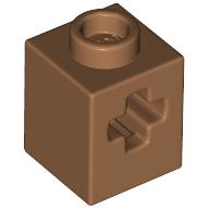 Lego Technic Brick 1 x 1 with Axle Hole / Medium Nougat