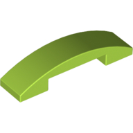 Lego Brick Curved 4 x 1 Double with No Studs / Lime