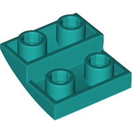 Lego Brick Curved Inverted 2 x 2 x 2/3 / Dark Turquoise
