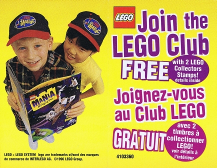 Lego 1996 Insert - LEGO Club - US/Canadian (4103360)