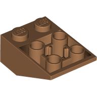 Lego Brick Sloped Inverted 33° 3 x 2, Connections between Studs, Ovoid Bottom Pin / Medium Nougat