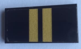 Lego Tile 2 x 4 with 2 Gold Stripes Pattern (Sticker) - Set 75884