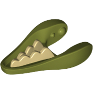 Lego Animal Body Part, Dinosaur, Dilophosaurus / Gallimimus Lower Jaw with Tan Teeth print