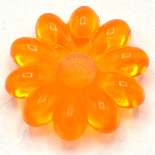 Lego Clikits Icon, Flower 2 x 2 Large, 10 Petals with Pin [Polished] / Trans-Neon Yellow