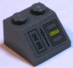 Lego Slope 45 2 x 2 with Control Panel with Yellow Rectangle Pattern (Sticker) - Set 7666